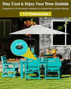 greenvines hdpe outdoor dining table w/umbrella hole for, package contents