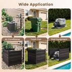 giantex 3 panels wooden privacy fence with stakes showing dimensions
