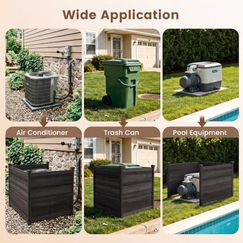 giantex 3 panels wooden privacy fence with stakes showing dimensions