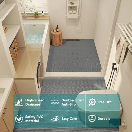 wochitv non slip drainage mats pvc pool floor, side view