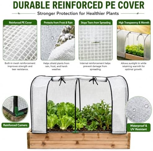 portable mini greenhouse, 55x32x28 inches pe cover with, close-up detail