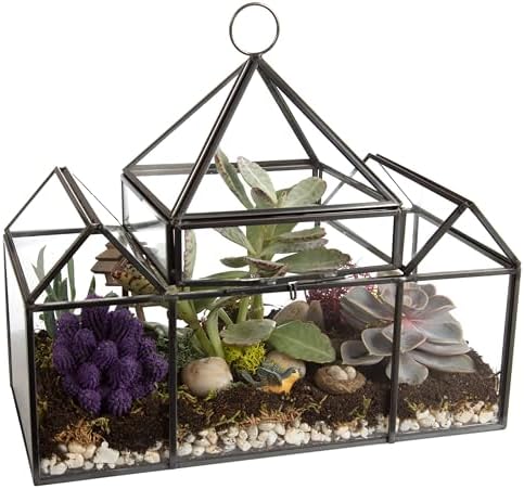 d'eco glass castle plant terrarium, centerpiece & wedding, side view