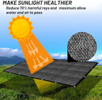 cool area sun shade cloth with grommets for shown in use