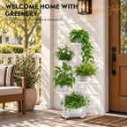 tosking tall 5-tier round metal corner plant stand, front angle view