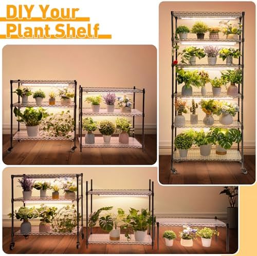 meonum indoor greenhouse with grow lights, 6 tier, front angle view