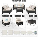 outdoor wicker patio furniture set with 28‘ fire on a desk or shelf