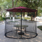 6ft/9ft/11ft patio umbrella mosquito netting with zipper door, front angle view