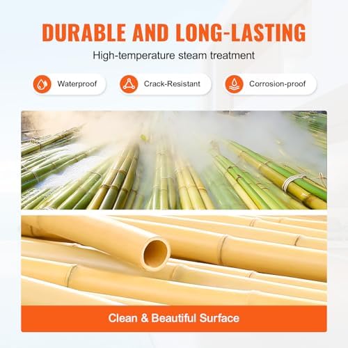 vevor natural rolled bamboo fence, eco-friendly privacy screen, close-up detail