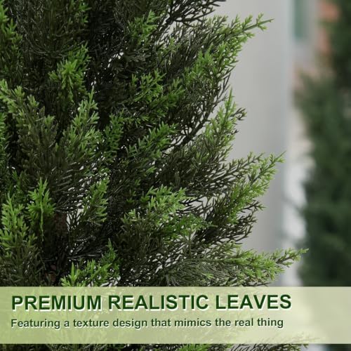 vivatrees 3ft artificial topiary cedar trees, uv-resistant faux showing dimensions