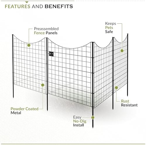 zippity 39in h black metal fence w/ gate, side view
