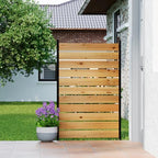 no dig wood privacy screen fence panel, outdoor, side view