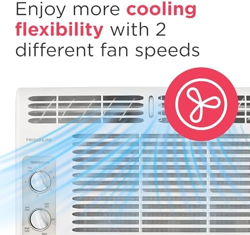 frigidaire 5,000 btu window-mounted air conditioner, cools up on a desk or shelf