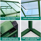 6x8 ft greenhouse - large aluminum greenhouses for showing dimensions