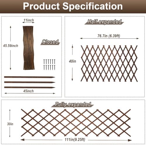avalution decorative garden fence outdoor,total 30in(h) x 18.5 shown in use