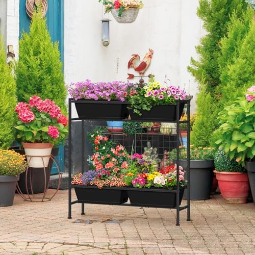 oyeal raised garden bed 32" tall elevated planter on a desk or shelf