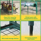 miracle-gro 4-tier greenhouse, removable shelves, clear, 23"x17"x57", package contents