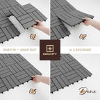 acacia interlocking deck tiles outdoor waterproof all weather, view 10
