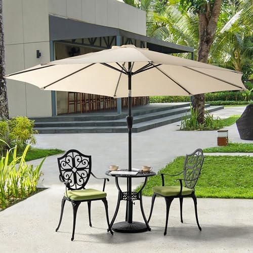 nuu garden outdoor 3-piece bistro set with cushions, front angle view
