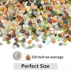 2LB Succulent and Cactus Colorful Pebbles, 3/8 Inch Stones | Pebbles for Indoor Plants Natural Decorative Polished River Rocks for Vases, Planters and Outdoor Gardening
