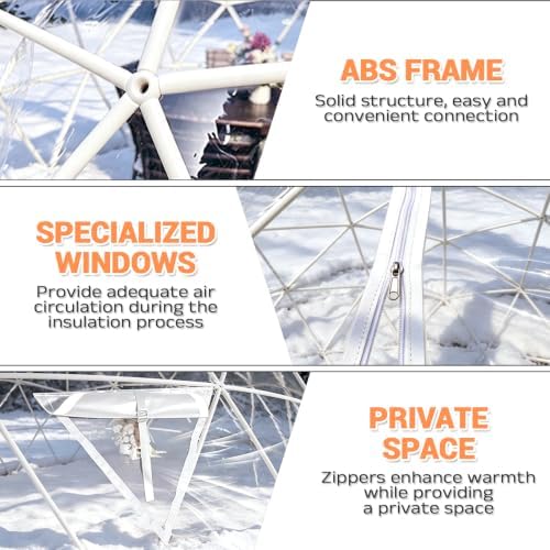 10.5ft garden dome tent, geodesic dome greenhouse with showing dimensions