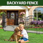 decorative garden fence, 40in h x 18ft l showing dimensions