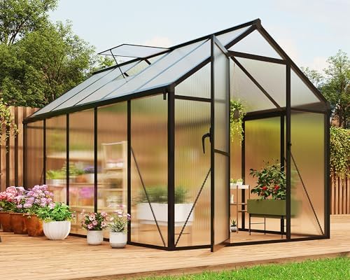 10 ft greenhouse, outdoor greenhouses, polycarbonate panels with, view 9