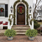 artificial cedar potted plant christmas greenery for front, view 9