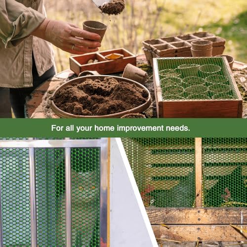 green plastic wire mesh fence 16in x 33ft on a desk or shelf