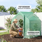 outsunny 6' x 3' x 5' portable walk-in, side view