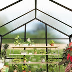 6x8 ft polycarbonate walk-in greenhouse with roof vent on a desk or shelf
