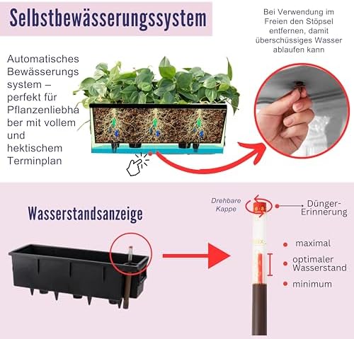 lalagreen hanging planter boxes outdoor (40 inch, 2, close-up detail