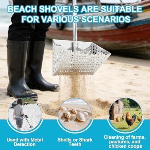 sand rake for beach,, 65 inches long handle, package contents