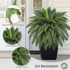 forest prince 42" artificial boston ferns, bush plants, close-up detail