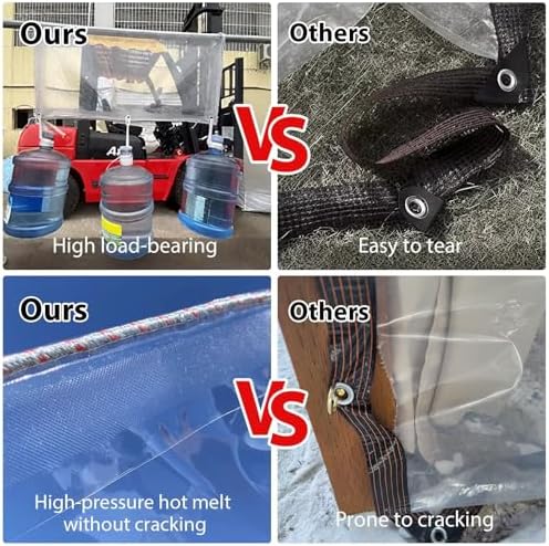 clear tarp 10'x12' 8mil - heavy-duty transparent waterproof, front angle view