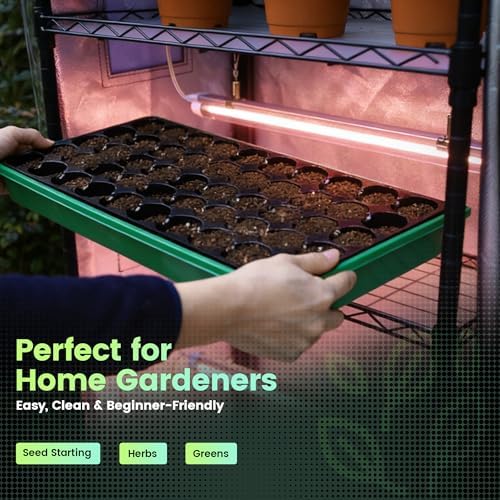 worth mini greenhouse with 18w t8 grow lights, side view