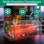 meonum mini greenhouse with grow light, 51.18 "l, close-up detail
