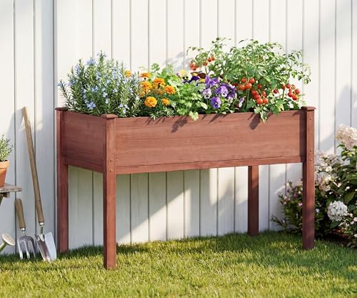 soliwood set of 2 raised garden bed with shown in use