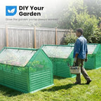 quictent raised garden bed with cover galvanized planter, front angle view