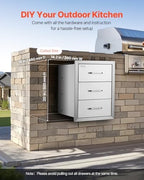 vevor outdoor kitchen drawers 16"w x 21.5"h x, front angle view
