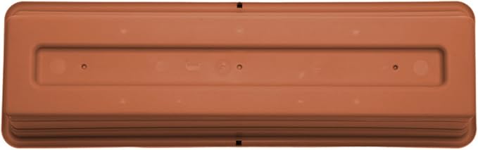 Bloem Dura Cotta 18" Terra Cotta Resin Rectangle Window Box Planter with Saucer Tray for Indoor and Outdoor Gardening
