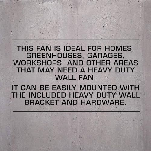 hurricane pro high velocity oscillating wall fan, 3, front angle view