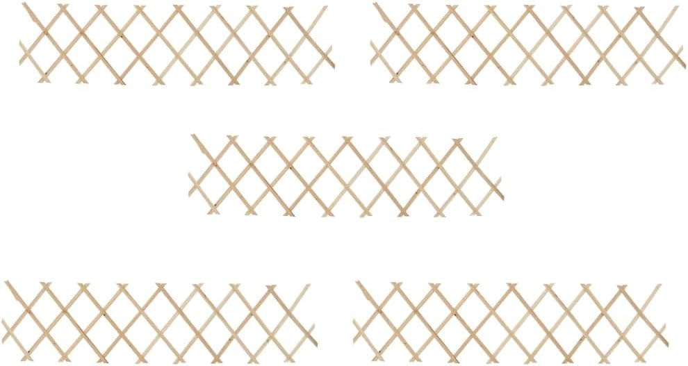 vidaxl trellis fences 5 pcs firwood 70.9" x11.8, main product view