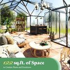 amerlife 16.8 x 12 x 7-ft t-shaped walk-in, side view