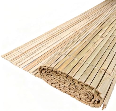 natural bamboo slat screening, 6.5ft x 13ft bamboo shown in use