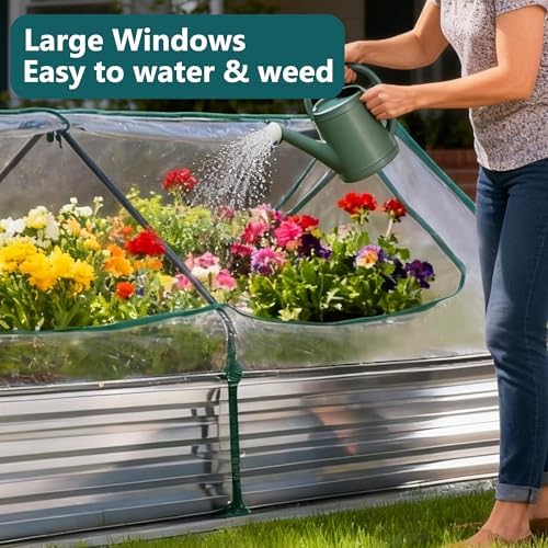 dumos galvanized raised garden bed with cover, clear, package contents