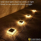 lacasa solar deck lights, 4 pack 30lm led, front angle view