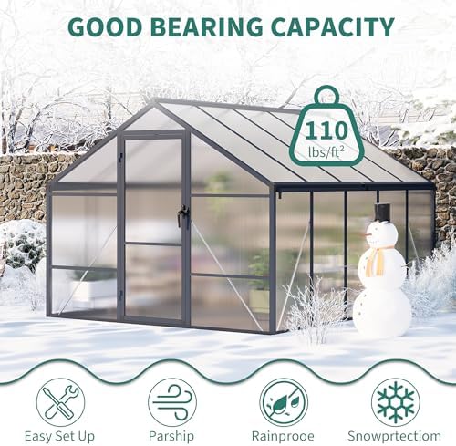 garvee 8x10ft walk-in greenhouse, heavy duty large outdoor, view 9