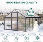 garvee 8x10ft walk-in greenhouse, heavy duty large outdoor, view 9
