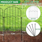 gotgelif 25 panels decorative arched garden fence, 17''x27 shown in use