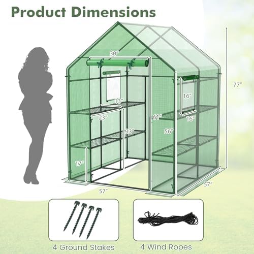 happygrill greenhouse for outdoors, portable greenhouse with pe, front angle view